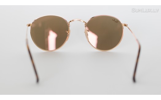 Ray-Ban Round Flat Lenses Copper Flash (RB3447N 001/Z2 50mm) saules brilles